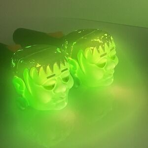 VTG Blow Mold Frankenstein Monster Halloween Flashlight  Lot Of 2 Rare -Read